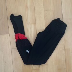 CHIQUE Black and Red Skating Leggings